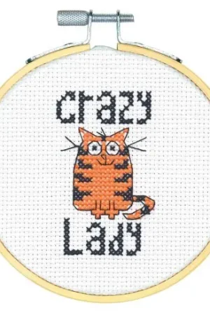 Kit per ricamo a punto croce con tamburo - Gatto - Dimensions Miglior Prezzo