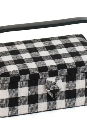 Scatola da Cucito Piccola - Monochrome Gingham Popolare