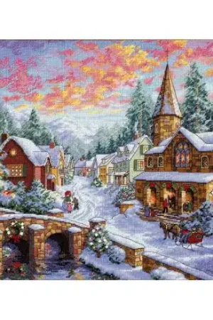 A Buon Prezzo kit ricamo a punto croce - Villaggio di vacanza - Dimensions