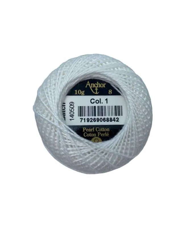Anchor Coats Gomitolo 10 Gr. Filo Ricamo Cotone Perlè Grossezza N. 8 Offerta Limitata