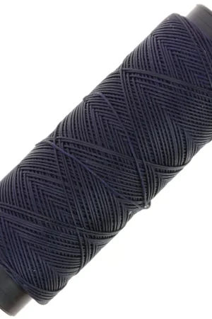 Subito Disponibile Fil plat en polyester ciré Slam Cord pour micro macramé 0.6 mm - Bleu nuit x100m