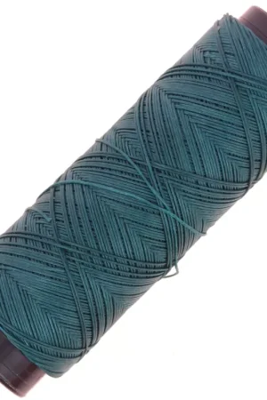 Offerta Lampo Fil plat en polyester ciré Slam Cord pour micro macramé 0.6 mm - Vert canard x100m