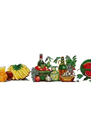 kit ricamo a punto croce - Frutti - Luc Créations Economico