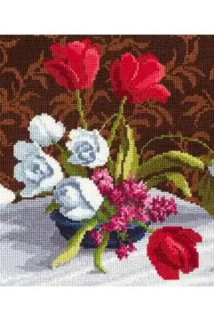 Spedito Oggi kit ricamo a punto croce - Tulipani bianchi - Toison d'or