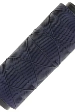 Non Perdere Fil plat en polyester ciré Slam Cord pour micro macramé 0.8 mm - Bleu nuit x100m