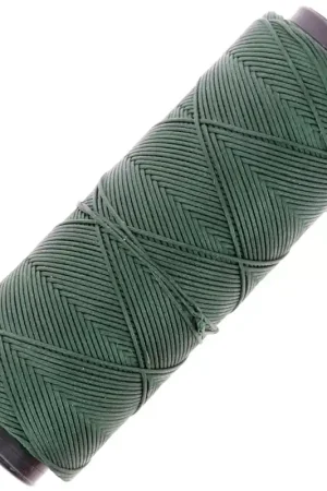 Offerta Speciale Fil plat en polyester ciré Slam Cord pour micro macramé 0.8 mm - Vert foncé x100m