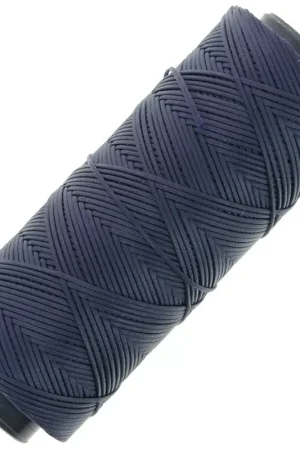 Fil plat en polyester ciré - Slam Cord pour micro macramé 1 mm - Bleu nuit x100m Spedizione Gratuita