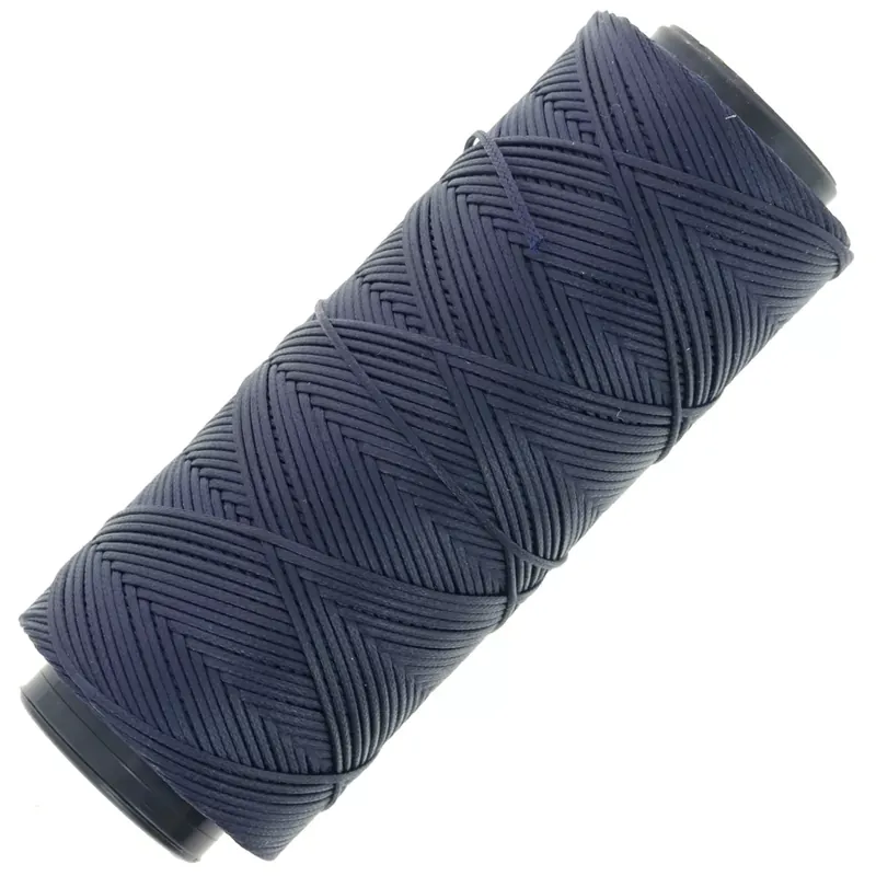 Fil plat en polyester ciré - Slam Cord pour micro macramé 1 mm - Bleu nuit x100m Spedizione Gratuita
