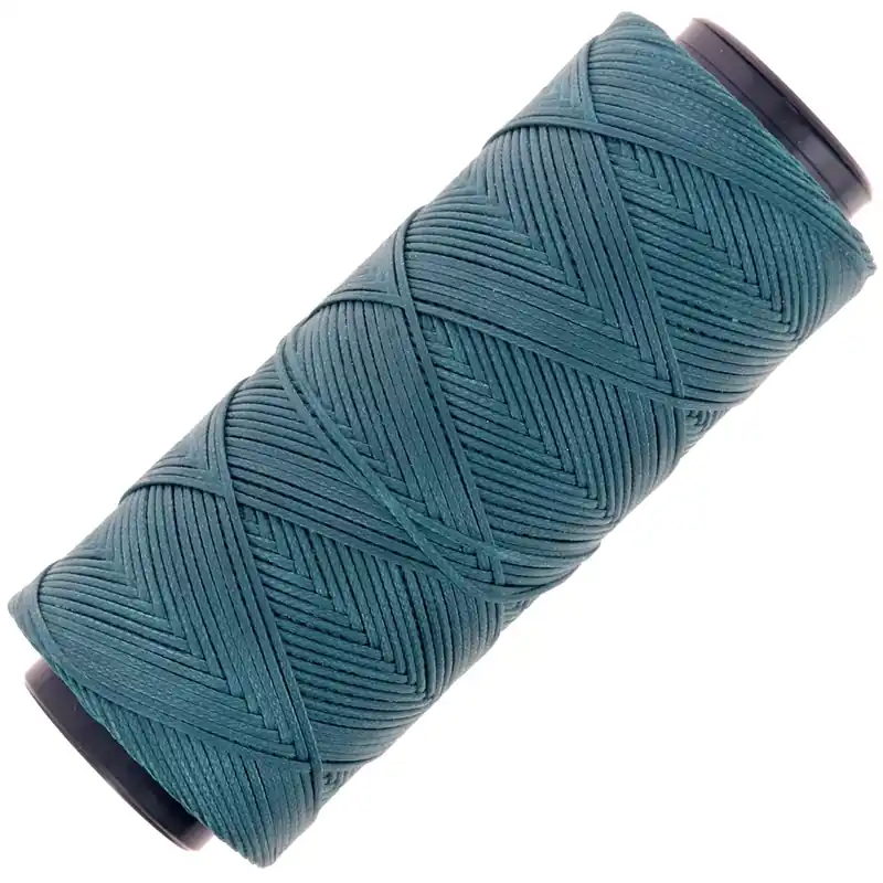 Fil plat en polyester ciré - Slam Cord pour micro macramé 1 mm - Vert canard x100m Offerta Del Giorno