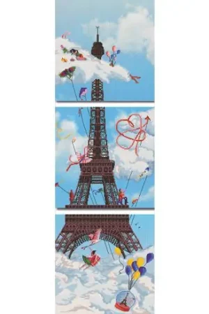 Kit per ricamo a punto croce con perline - Torre Eiffel Trittico - Nova Sloboda Promo Stagionale