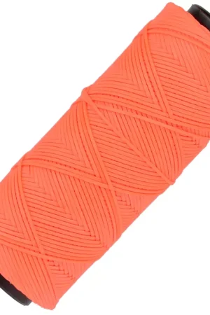 Spedizione Gratuita Fil plat en polyester ciré - Slam Cord pour micro macramé 1 mm - Orange fluo x100m