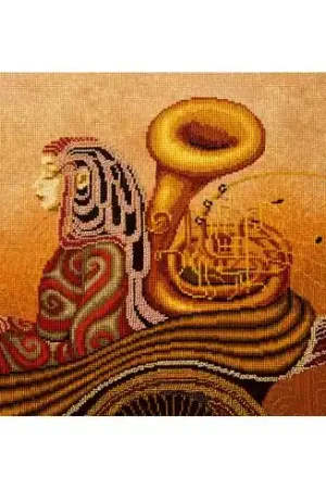 Prezzo Basso Kit per ricamo a punto croce con perline - Musica soul, la tromba - Nova Sloboda