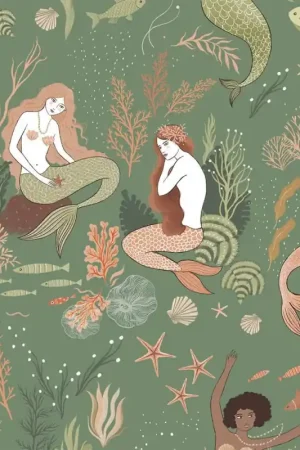 Nuova Collezione Tessuto Popeline Katia - Coral Mermaids