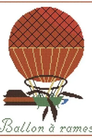 kit ricamo a punto croce - Mongolfiera,trasporto, - Kalitea Ultime Pezzi