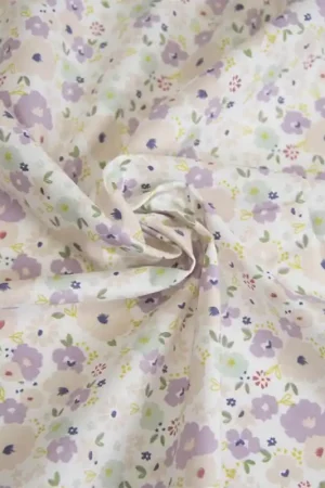 Acquista Ora Tessuto Popeline Katia - Light Print Lilac Flowers