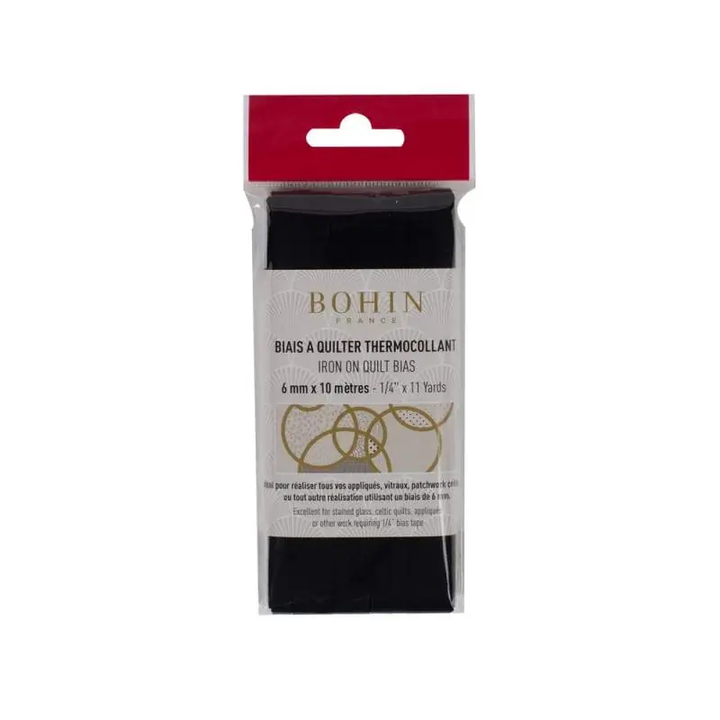 Esclusivo Bohin, Nastro Termoadesivo Nero da 6 mm - 10 metri