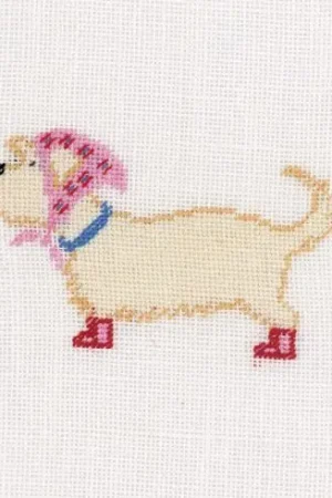Economico kit ricamo a punto croce - Cane con fazzoletto - Lanarte