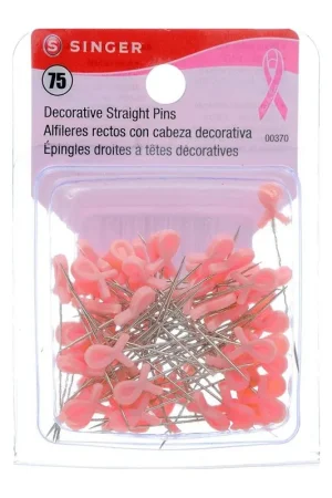 Miglior Prezzo Singer, Spilli Dritti Decorativi con Nastro Rosa da 38mm, 75pz