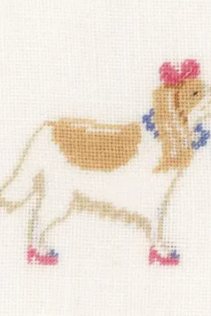 kit ricamo a punto croce - Cane con fiocco rosa - Lanarte Scelto Dai Clienti