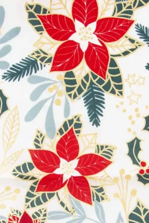 Subito Disponibile Tessuto Popeline Katia - Xmas Poinsettia