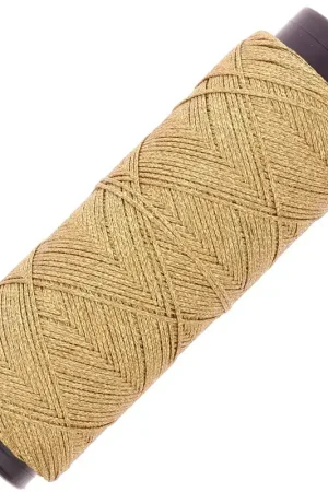 Spedito Oggi Fil plat en polyester ciré Slam Cord pour micro macramé 0.8 mm - Doré x100m