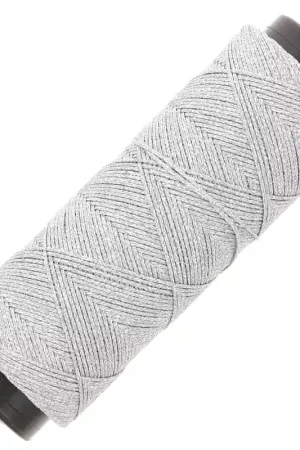 Prezzo Conveniente Fil plat en polyester ciré Slam Cord pour micro macramé 0.8 mm - Argenté x100m