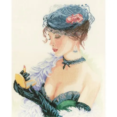 Offerta Del Giorno kit ricamo a punto croce - Donna che si trucca - Lanarte