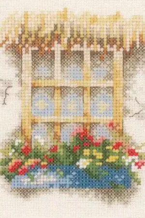 Prezzo Di Fabbrica kit ricamo a punto croce - Finestra coi fiori - Lanarte