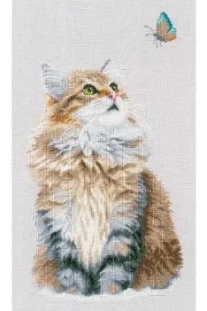 kit ricamo a punto croce - Gatto dei boschi - Lanarte Nuova Collezione