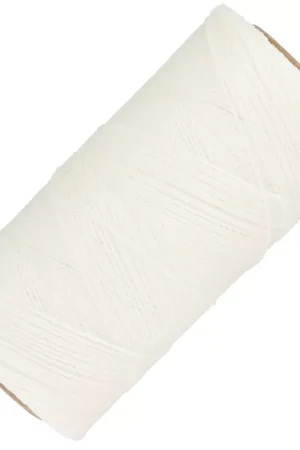 Bobine de fil ciré Linhasita pour micro macramé 0.5 mm - Blanc métallisé Luz Negra Non Perdere