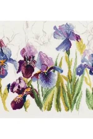 kit ricamo a punto croce - Gli iris - Lanarte Sconto