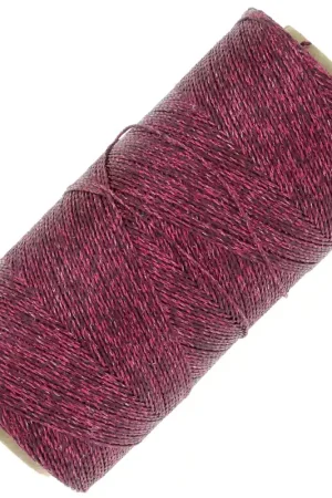 Promozione Bobine de fil ciré Linhasita pour micro macramé 0.5mm Rose foncé métallisé (Pink)