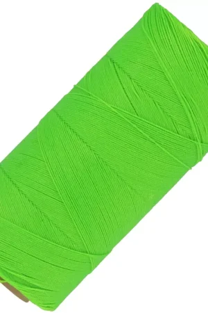 Bobine de fil ciré Linhasita pour micro macramé 0.35 mm - Fluo Green (329) x448m Di Tendenza