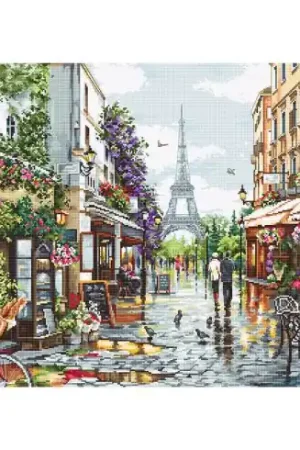 kit ricamo a punto croce - Parigi in fiore - Luca-S Offerta Del Giorno