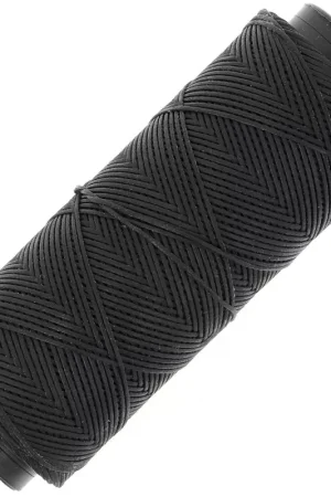 Fil plat en polyester ciré  Slam Cord pour micro macramé 0.8 mm - Gris foncé x100m Offerta