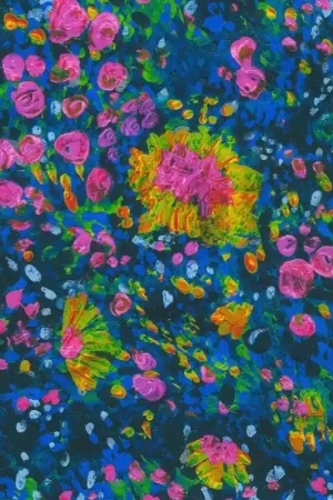 Compra Online Tessuto in Cotone -  Painterly Petals Meadow - Robert Kaufman