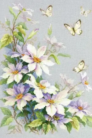 kit ricamo a punto croce - Clematide - Magic Needle Miglior Prezzo