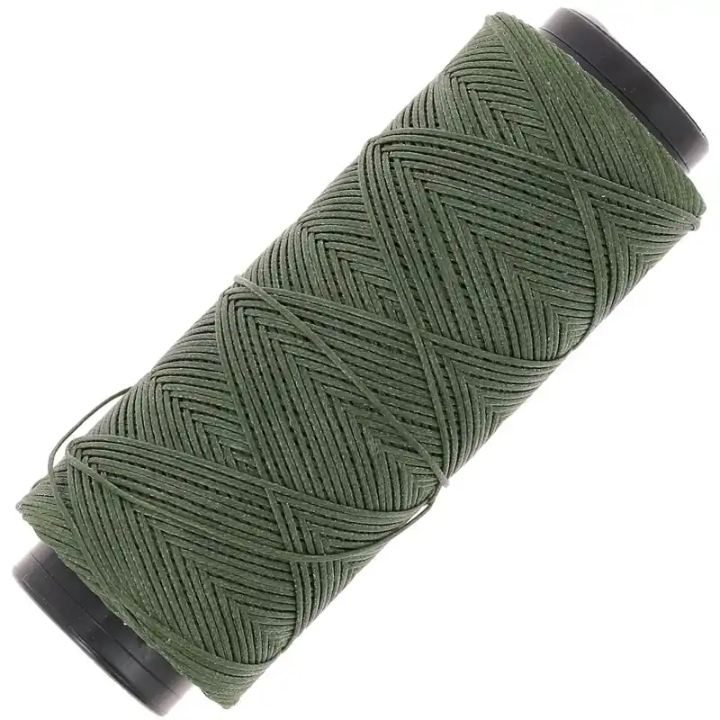 Ordina Subito Fil plat en polyester ciré Slam Cord pour micro macramé 0.8 mm - Kaki x100m