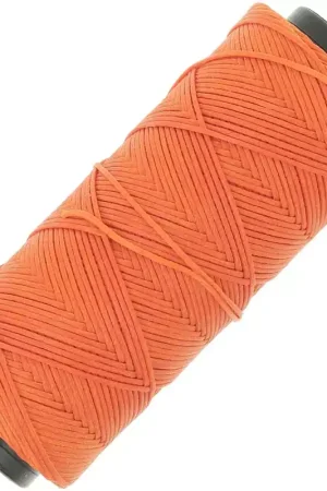 Prezzo Ridotto Fil plat en polyester ciré  Slam Cord pour micro macramé 1 mm - Orange x100m