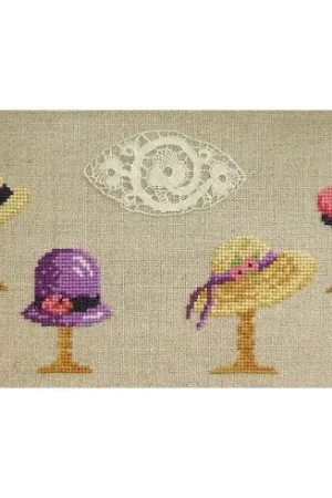 kit ricamo a punto croce - Zelie e i suoi cappelli  - Luc Créations Occasione Imperdibile