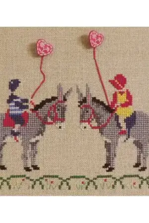 Prezzo Basso kit ricamo a punto croce - La passeggiata di Victor e Juliette - Luc Créations