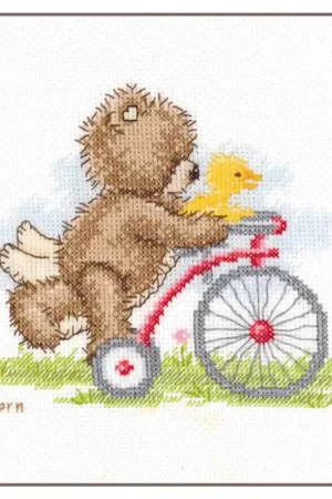 Kit a Punto Croce - Popcorn on Bicycle - Vervaco Spedizione Espresso