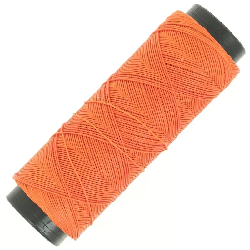 Compra Oggi Stesso Fil plat en polyester ciré Slam Cord pour micro macramé 0.6 mm - Orange x100m