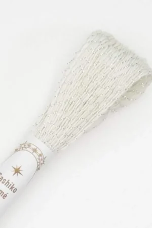 Spedizione Espresso Filo per Sashiko Lamé 40m, Bianco Latte e Argento