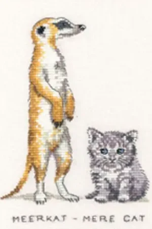 Subito Disponibile kit ricamo a punto croce - Meerket madre gatto - Héritage