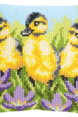 Kit a Punto Croce Cuscino - Ducklings - Vervaco Novità