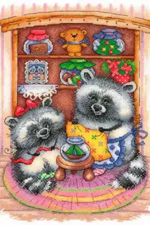 Affare kit ricamo a punto croce - Procioni - Aquarelle by MP Studia