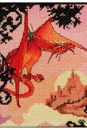 Bestseller kit ricamo a punto croce - Il drago rosso - Nimuë fée main