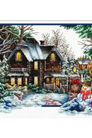 kit ricamo a punto croce - L'inverno sta arrivando - Needleart World Consegna Rapida