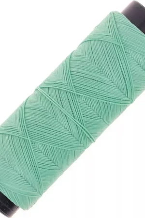 Saldi Fil plat en polyester ciré  Slam Cord pour micro macramé 0.6 mm -Vert mousse x100m